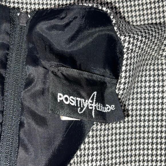 Vintage Positive Attitude Houndstooth Suit Velvet V Dessing Dress Size 6 - Picture 4 of 5